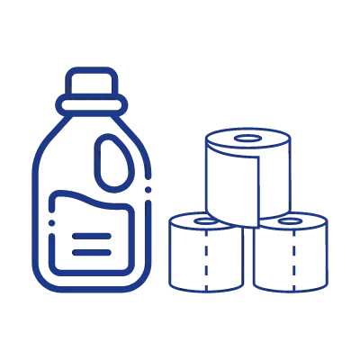 洗剤、トイレットペーパーは適量使用しましょう。